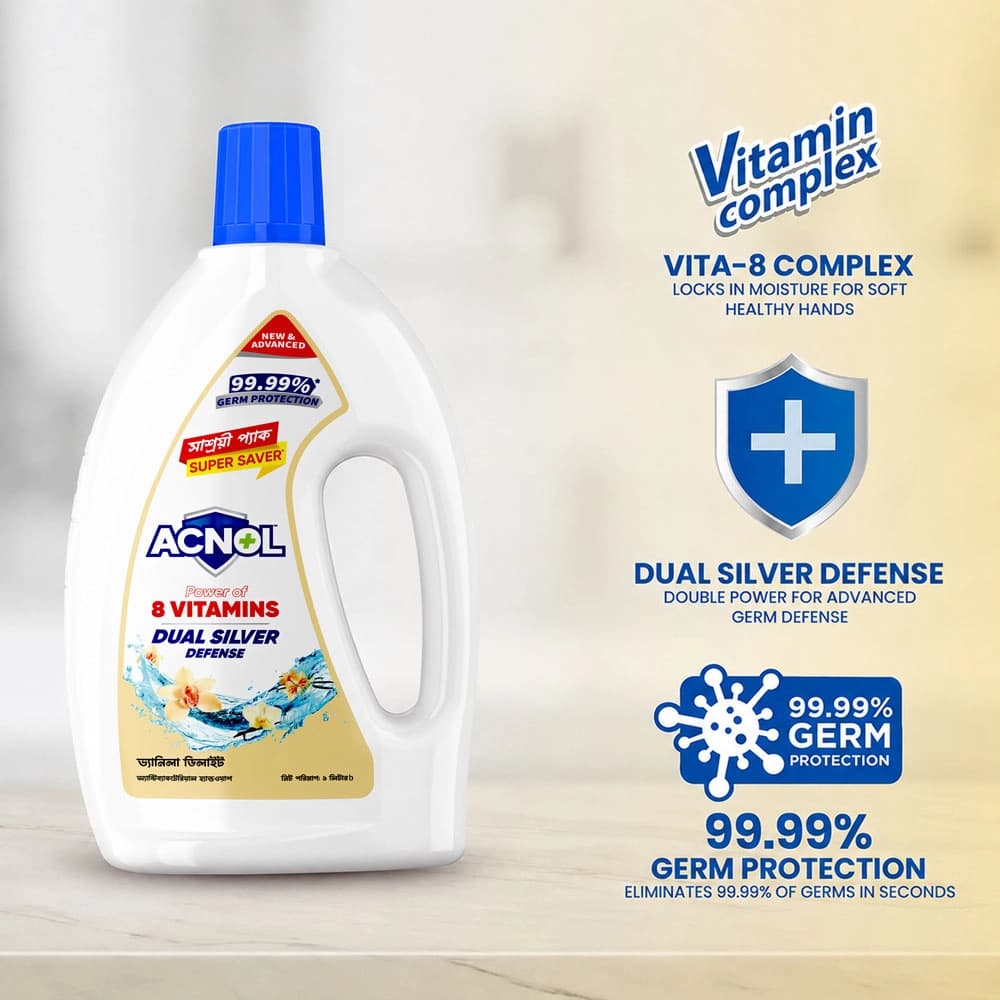 ACNOL Antibacterial Handwash – Vanilla Delight 1L view 2