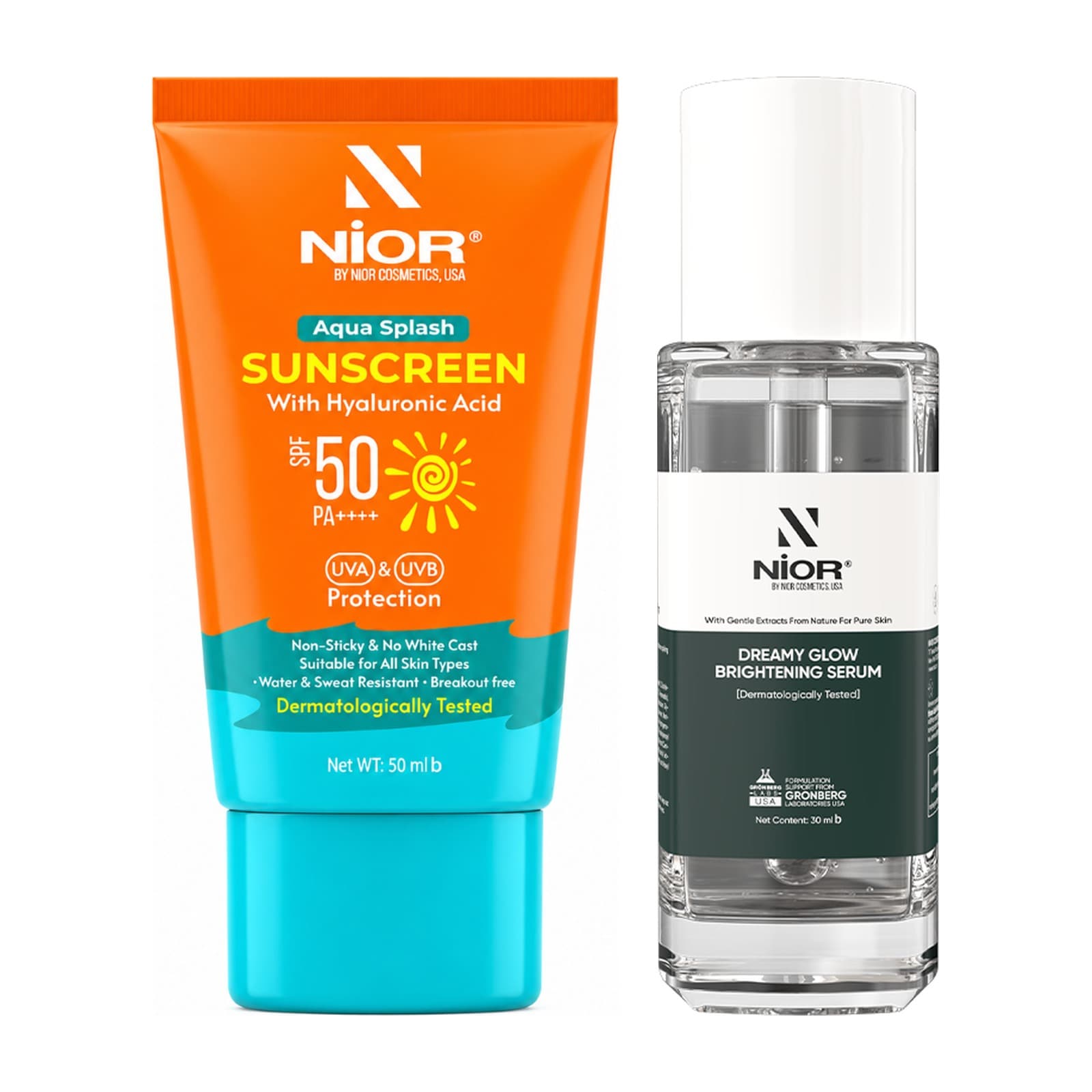 Nior Aqua Splash Sunscreen 50ml + DGB Serum 30ml