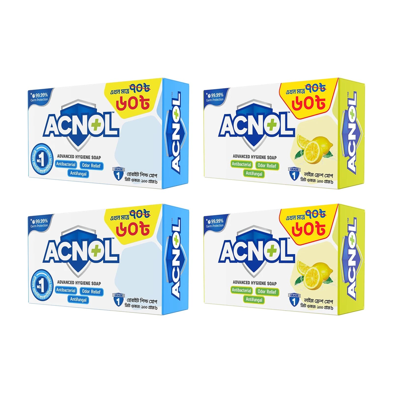 Acnol Hygiene Soap B3G1 Com(WS & LF)100g