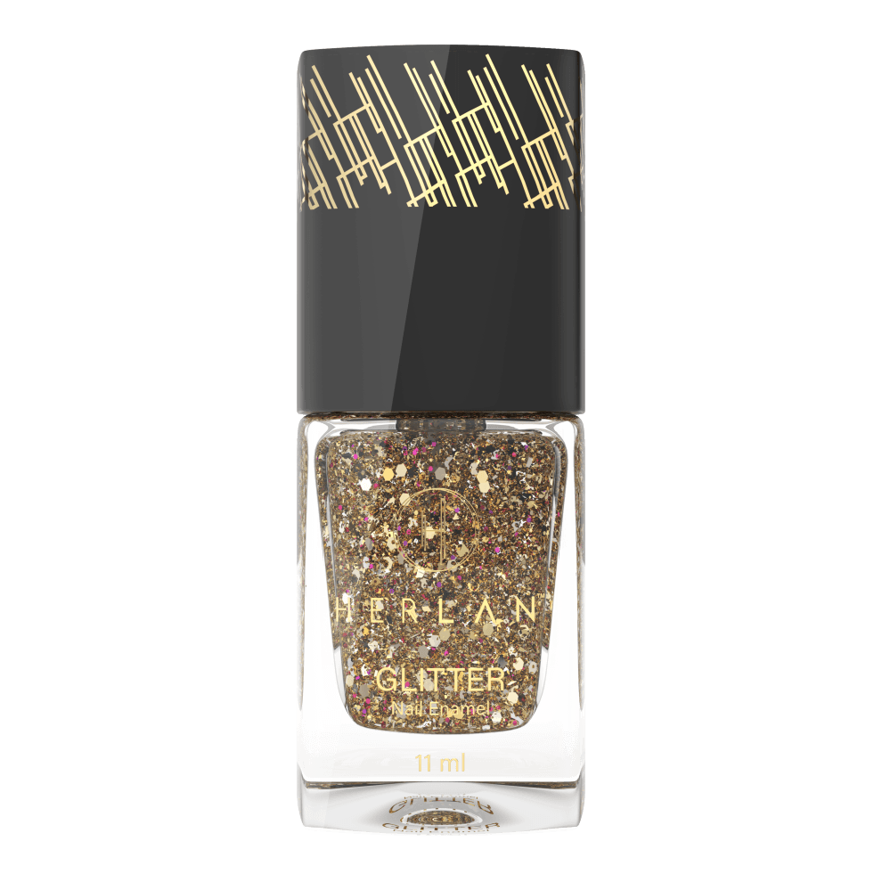 Herlan Glitter Nail Enamel Glistening Gold